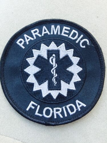 Florida Paramedic Patch - Subdued Black 4" W/ Hook/loop - Free Shipping
