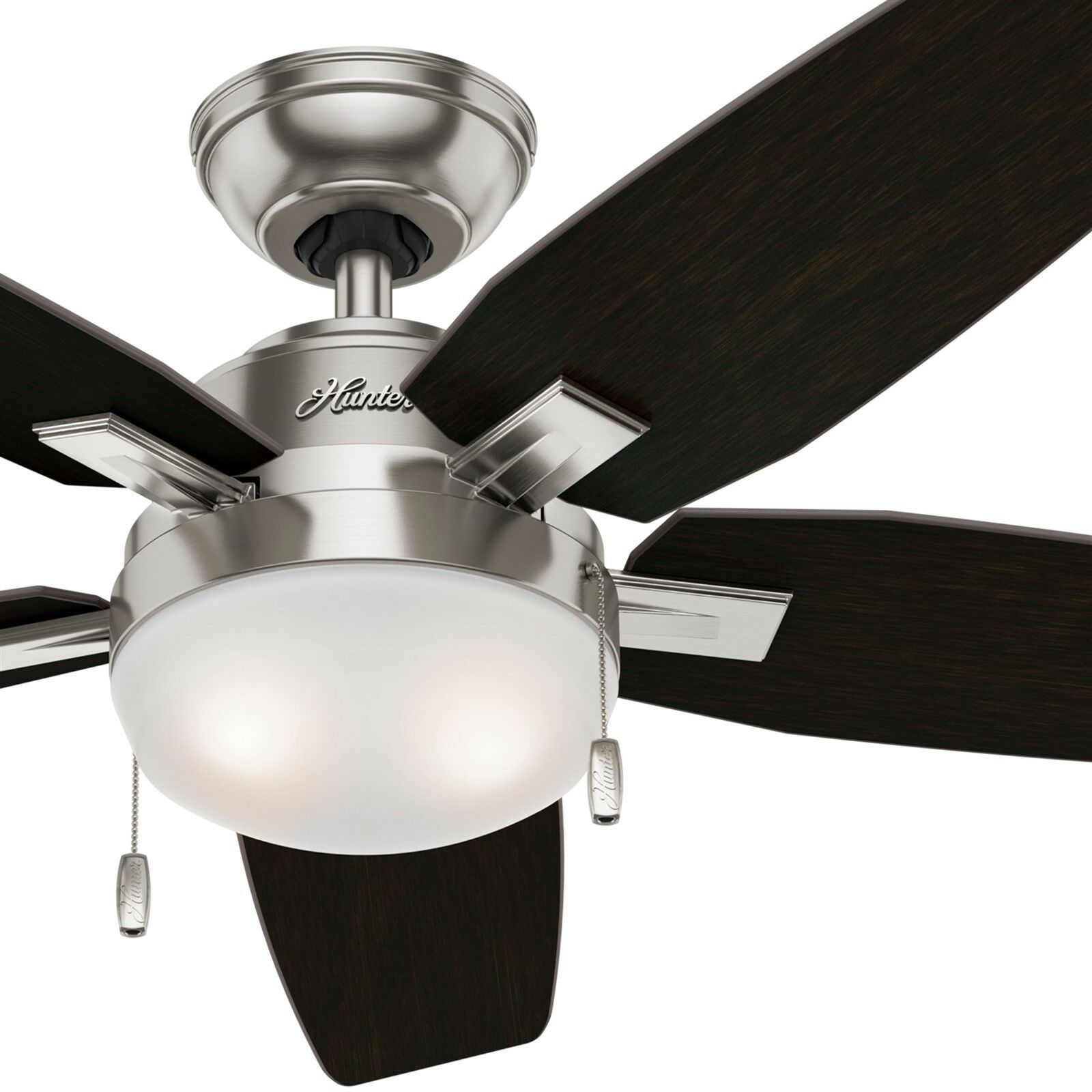 Hunter Fan 46 Inch Low Profile Brushed Nickel Ceiling Fan W Light And Pull Chain
