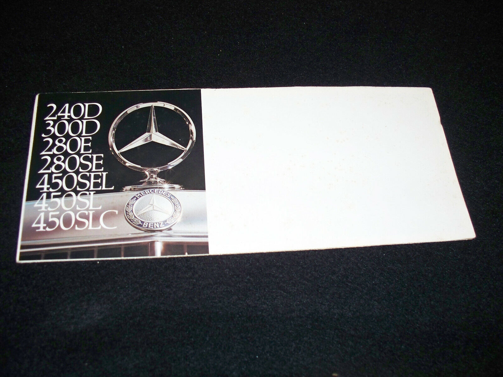 1970's Mercedes-Benz Motor Car Advertising Brochure 240D 300D 280E 280SE 450SEL