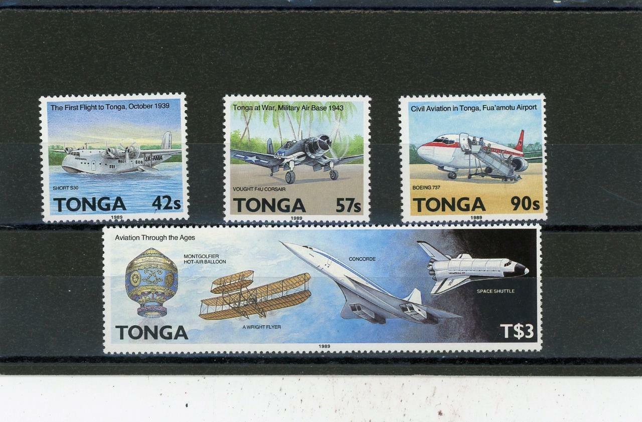 Tonga 1989 Planes Scott# 721-4 Mint LH
