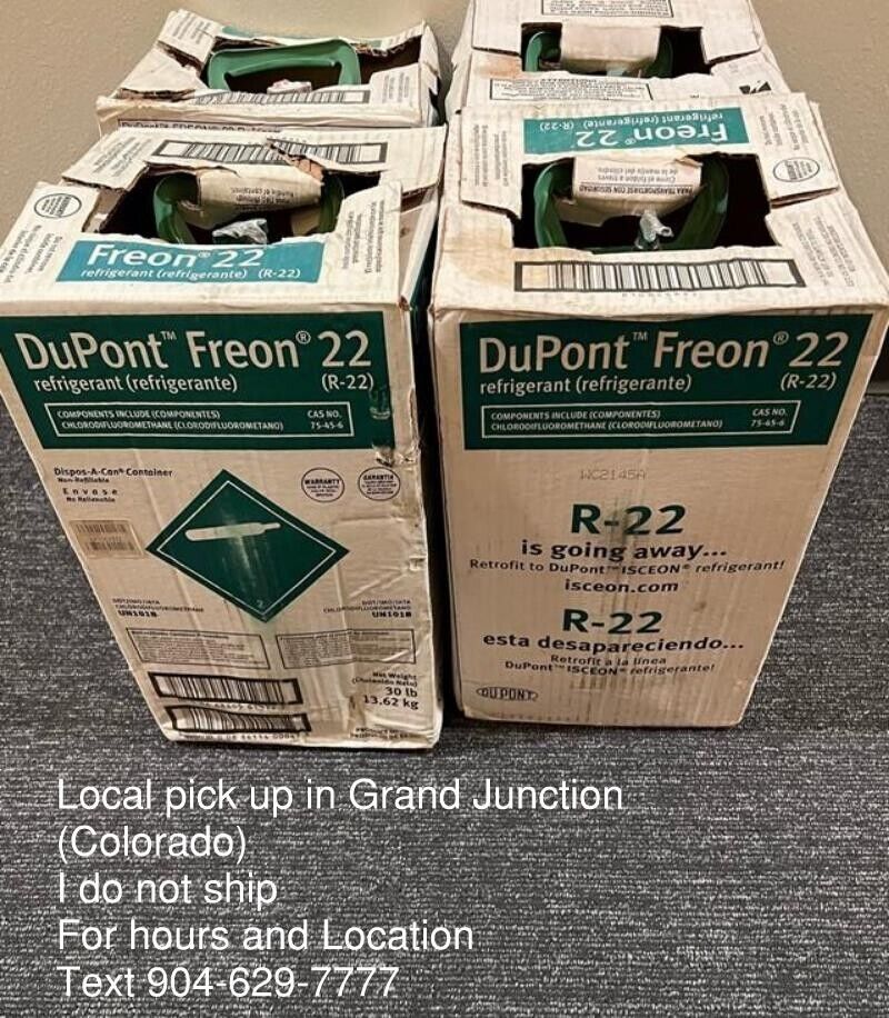 (4) New Dupont R-22 Freon 30lb Cylinders (read Description)