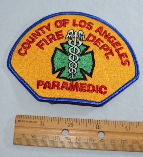 L.a. County Fire Department Obsolete Paramedic Vintage Embroidered Uniform Patch