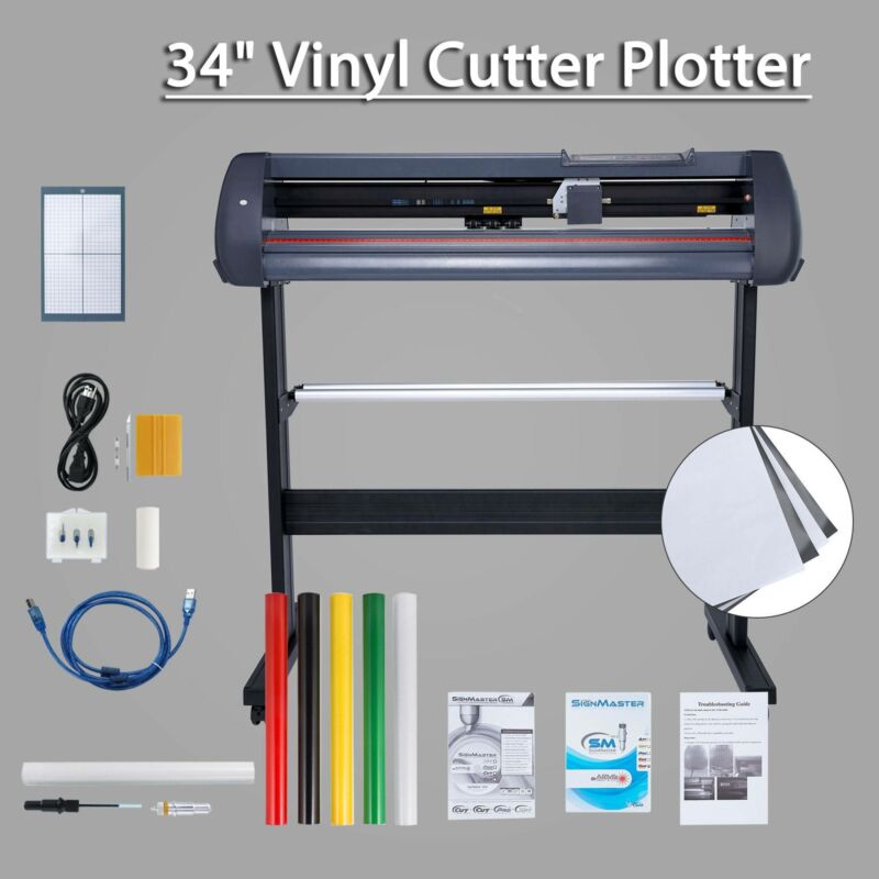 870mm Sign Sticker Vinyl Cutter With Software 34" Vinyl Cutting Plotter Machine