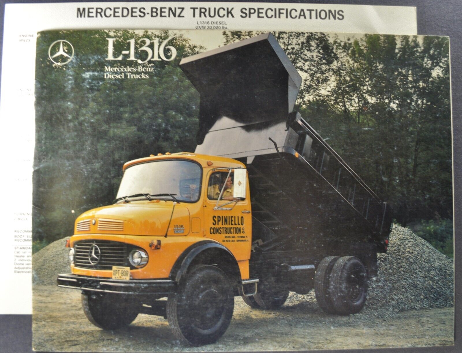 1978-1979 Mercedes-Benz L-1316 Diesel Truck Brochure +Specs Excellent Original