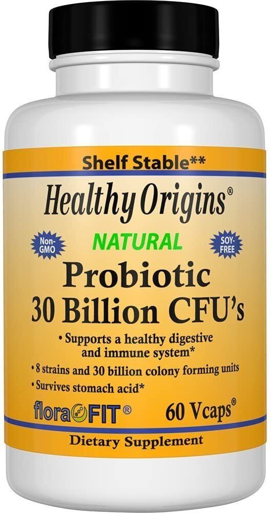 Healthy Origins Natural Probiotic 30 Billion CFUs 60 Capsules