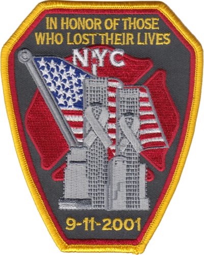 New York Fire Department Shoulder Patch: 9-11 Memorial For Firefighters