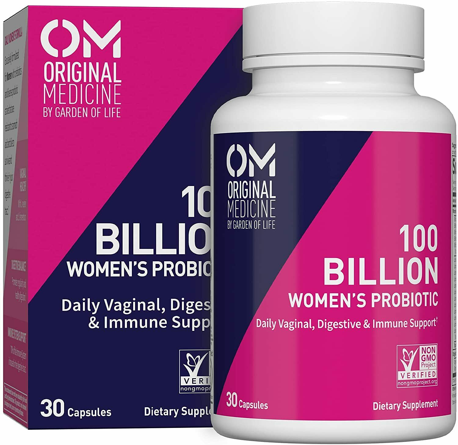 100 Billion Cfu Daily Probiotics For Women W/ Organic Prebiotic Fiber Blend Gf