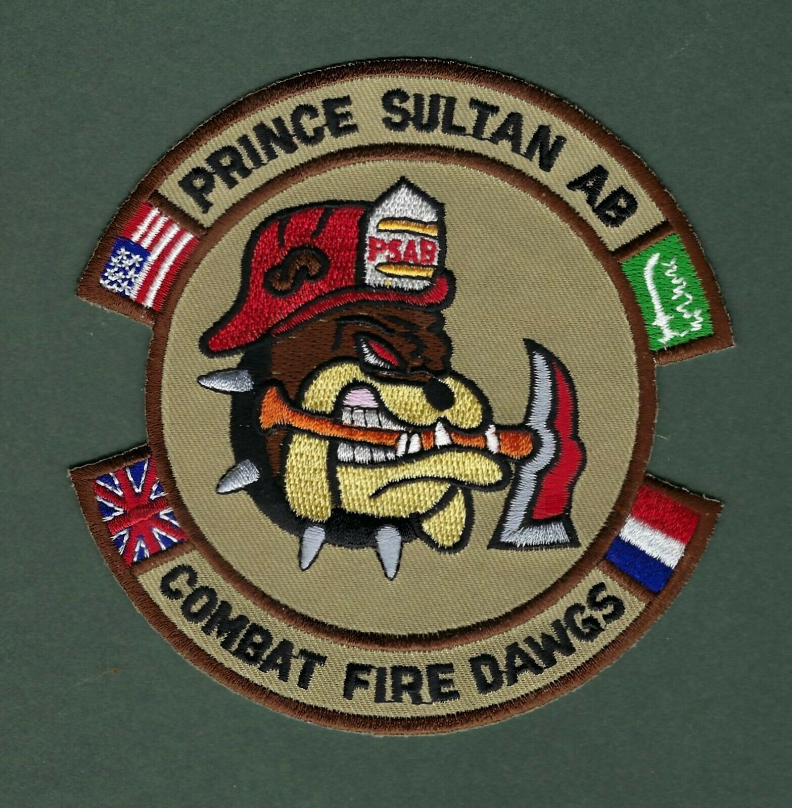 Saudi Arabia - Gulf War - Prince Sultan Air Base Combat Fire Dawgs Patch !