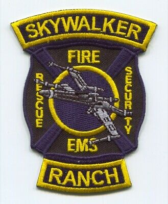 Skywalker Ranch Fire Department Patch California Ca Star Wars V2
