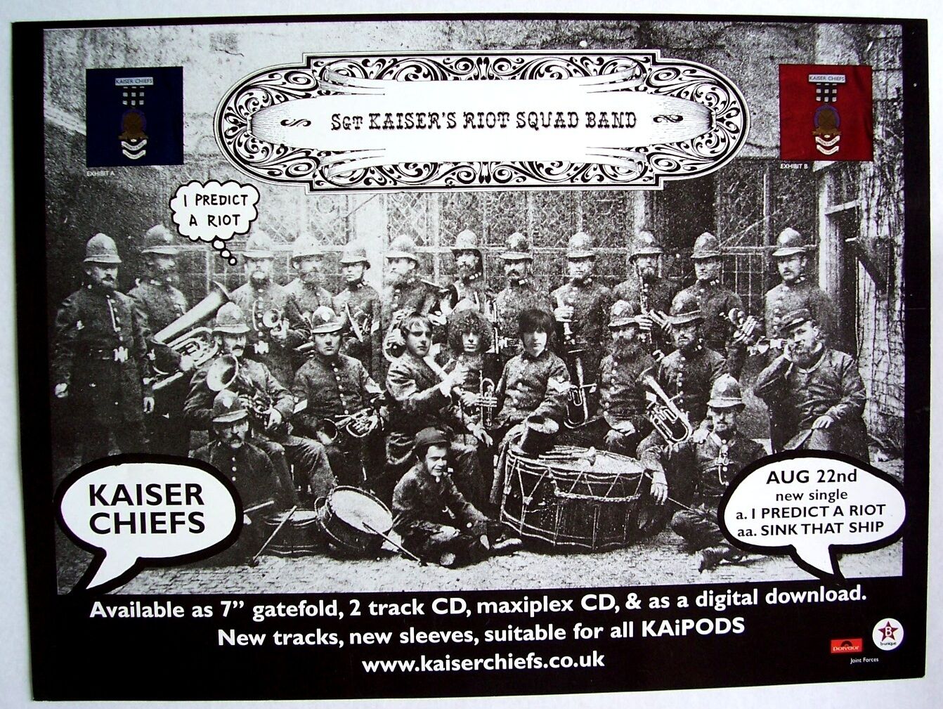 Kaiser Chiefs 2005 Poster Type Advert I Predict A Riot