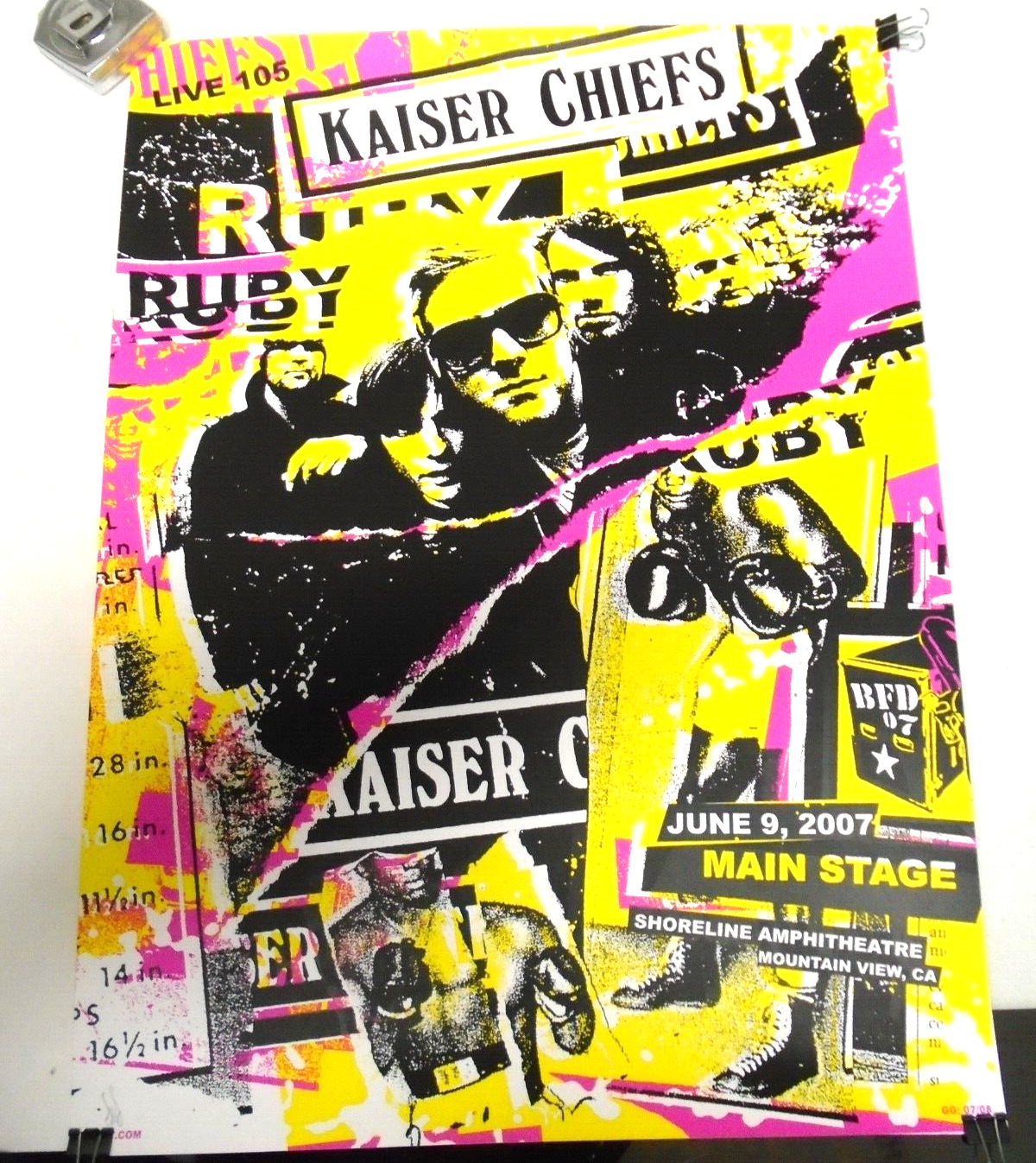 Rolled 2007 Kaiser Chiefs Bfd Summer Concert Flyer Poster Silk Screen Print