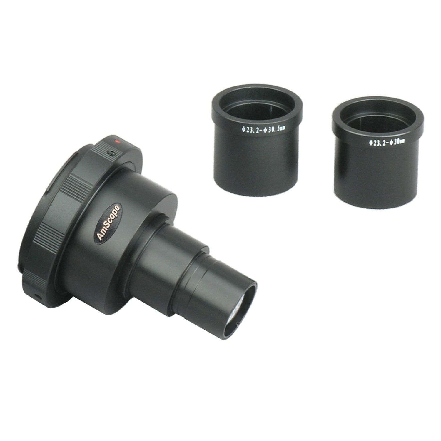 Amscope Canon Slr/dslr Camera Microscope Adapter 2x Magnification W 2 Adapters