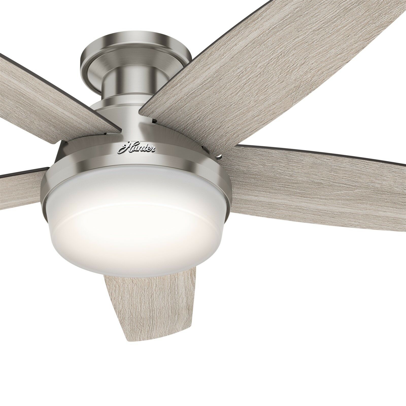 Hunter Fan 48 Inch Low Profile Brushed Nickel Ceiling Fan With Light And Remote