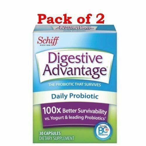 Schiff Digestive Advantage Daily Probiotic Supplement Immune Health 30ct 2 Pack