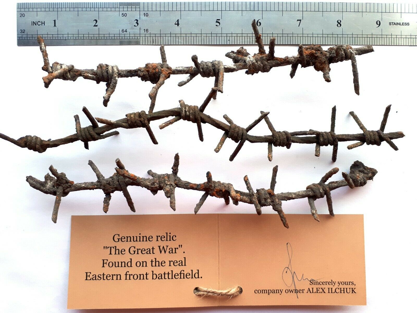 Barbed Wire WWI germany original WW1 dug barb battle relic vintage Great War