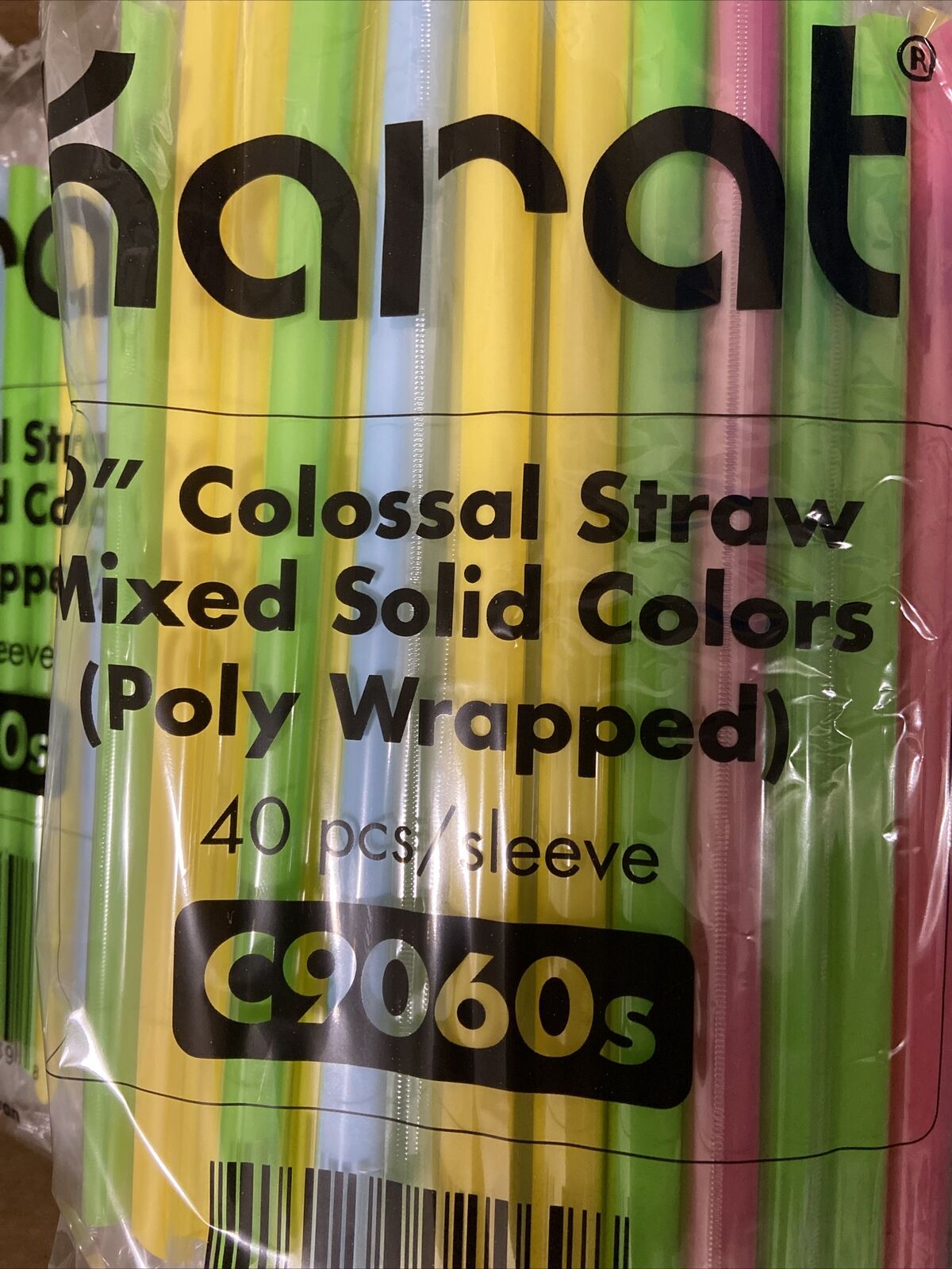 C9060s Karat Mixed Color 40 Individual Wrapped Boba Tea Straws