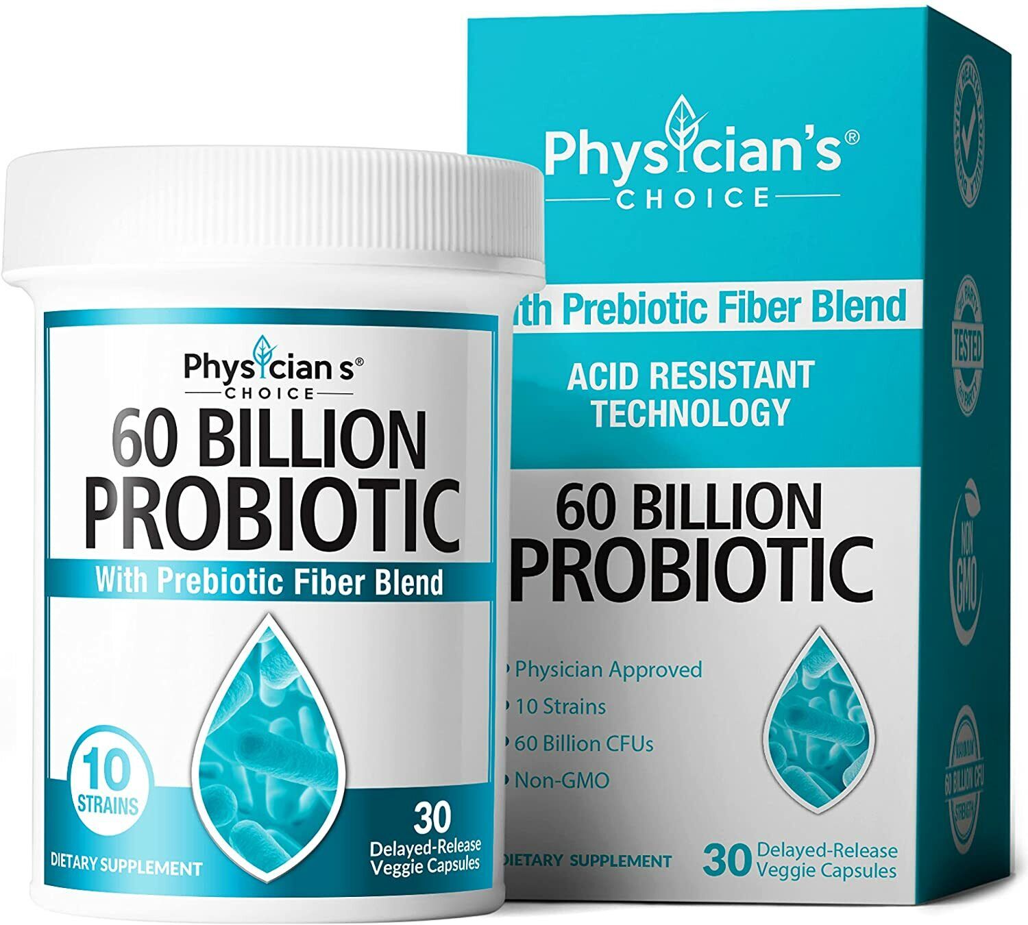 3x Probiotics For Women And Men, Natural, 60 Billion Cfu - Probiotic Supplement